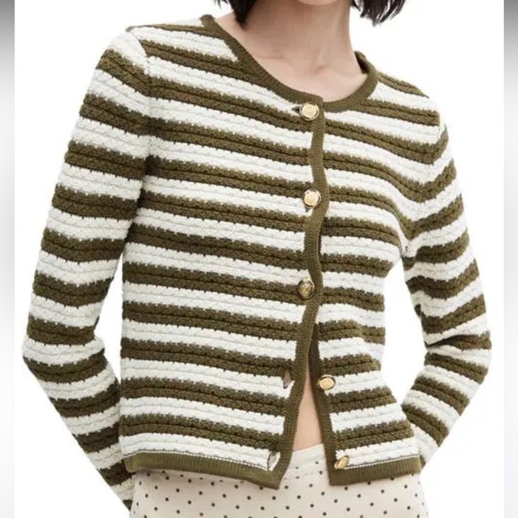 STRIPED CARDIGAN WITH JEWEL BUTTONS - Picture 1 of 4
